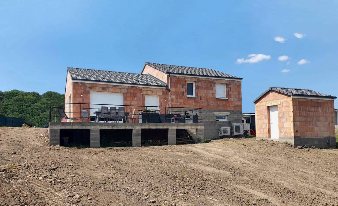 Maison en construction à Chémery-les-Deux dans le nors de la Moselle